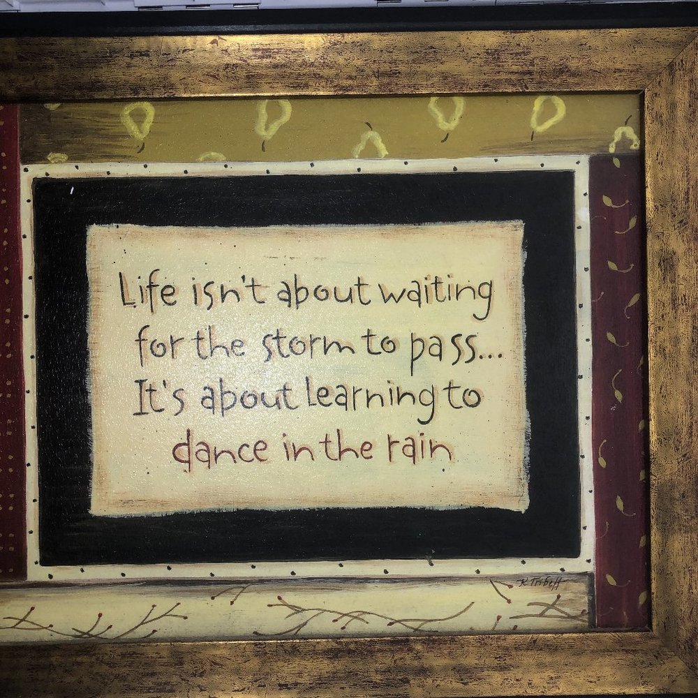 Life Isn't About Waiting for The Storm to Pass Sign Wall Art FAIR CONDITION